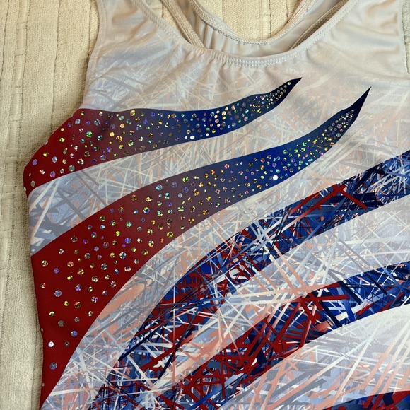 GK Elite SIMONE BILES " Wild Patriot" Gymnastics Leotard AM Adult Medium - Picture 4 of 13